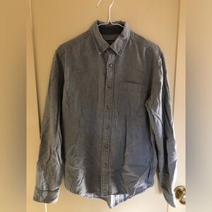 Eddie Bauer Long Sleeve Gray Flannel Button Shirt Men’s Medium